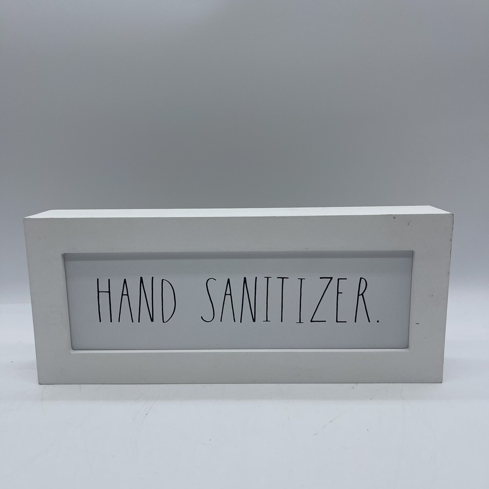Rae Dunn Hand Sanitizer Sign White Wood Shadow Box Home Decor Farmhouse